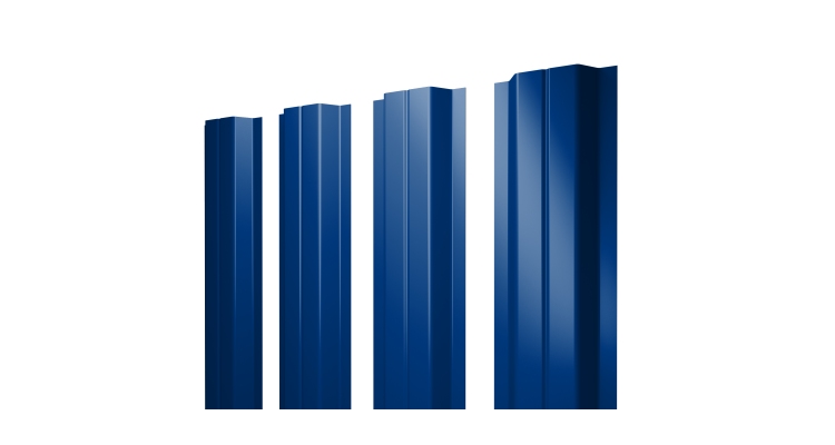 Штакетник П-образный А с прямым резом 0,45 PE RAL 5002 ультрамариново-синий