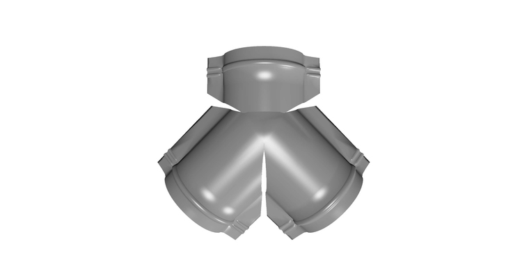 Тройник Y малого конька полукруглого 0,5 Satin с пленкой RAL 7004 сигнальный серый