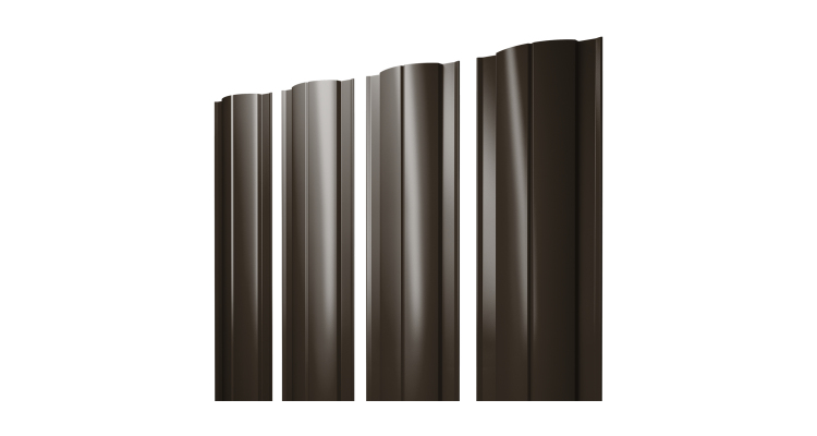 Штакетник Круглый с прямым резом 0,45 PE RR 32 темно-коричневый